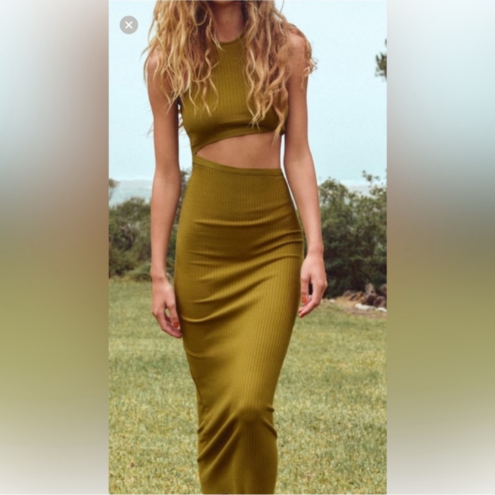 Zara Green Midi Pencil Skirt Set Cocktail